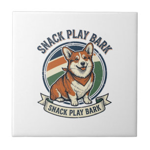 Corgi Dog Shirt Funny Vintage Engraving Pet Lover Tile