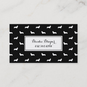 Corgi Dog Silhouette Black and Gold business card