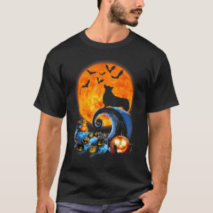 Corgi Dog Silhouette Moon Pumpkin Bat Halloween T-Shirt