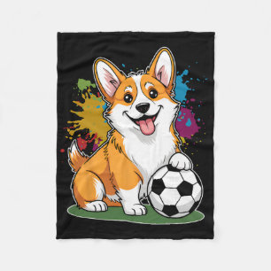 Corgi Dog Soccer Byll Sports Team Animal Fleece Blanket