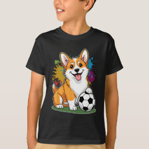Corgi Dog Soccer Byll Sports Team Animal T-Shirt