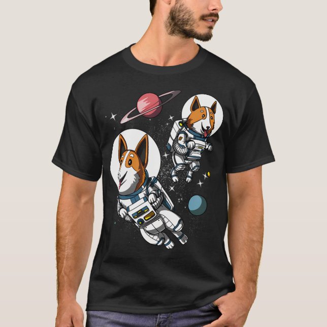 Corgi Dog Space Astronauts T-Shirt (Front)
