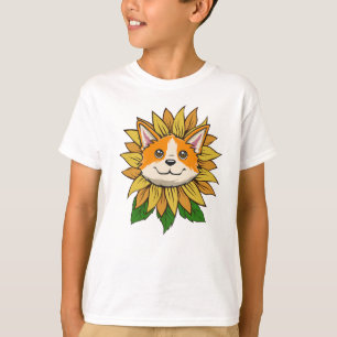 Corgi Dog Sunflower T-Shirt