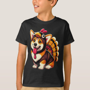 Corgi Dog Turkey Thanksgiving Costume Women Men Ki T-Shirt