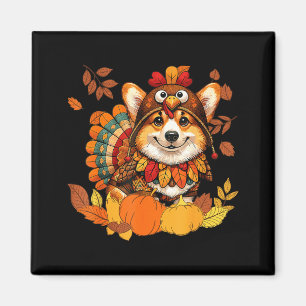 Corgi Dog Turkey Thanksgiving Costume Women Men Magnet
