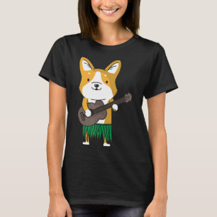 Corgi Dog Ukulele Luau Cute Hawaii T-Shirt