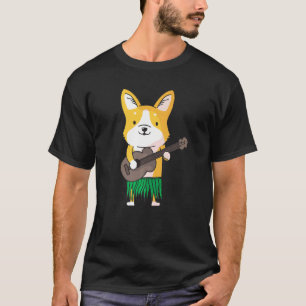 Corgi Dog Ukulele Luau Cute Hawaii T-Shirt