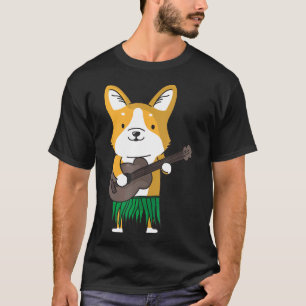 Corgi Dog Ukulele Luau Cute Hawaii T-Shirt