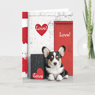 Corgi  dog Valentine Card