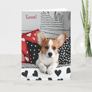 Corgi  dog Valentine Card