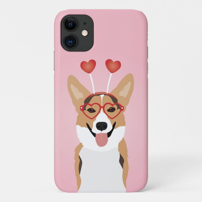 Corgi Dog Valentines Day Case-Mate iPhone Case (Back)