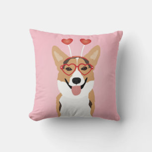 Corgi Dog Valentines Day Cushion