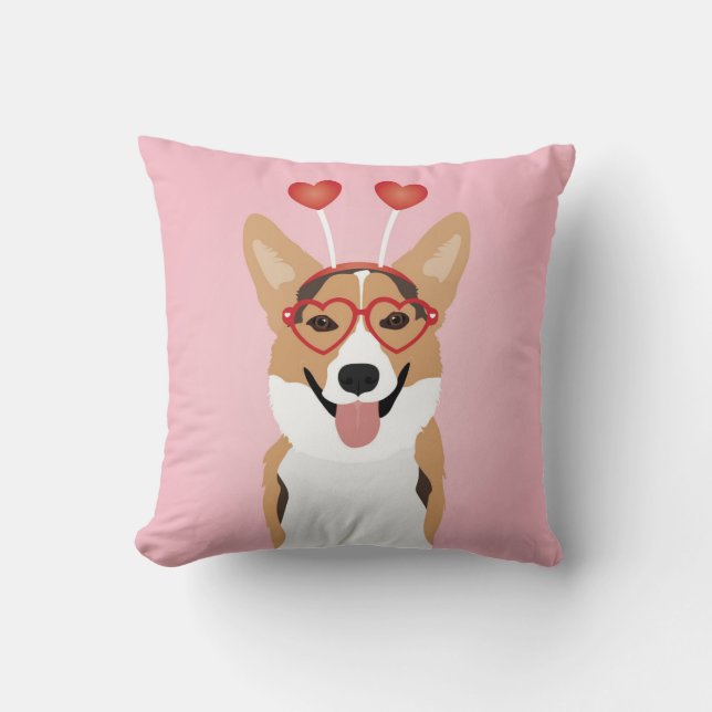 Corgi Dog Valentines Day Cushion (Front)