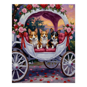 Corgi Dog Valentine's Day Poster