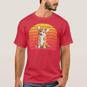 Corgi Dog Vintage Retro Pet Lover 70s 80s Sunset D T-Shirt