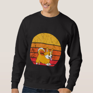 Corgi Dog Vintage Retro Sunset Pembroke Welsh Corg Sweatshirt