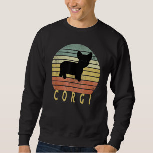 Corgi Dog Vintage Silhouette 60s 70s Retro Dog Sweatshirt