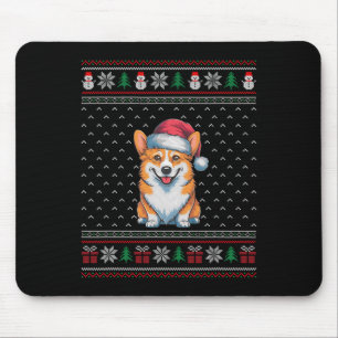 Corgi Dog Wearing Santa Hat Ugly Xmas Dog Lovers Mouse Mat