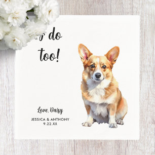 Corgi Dog Wedding Napkin