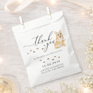 Corgi dog Wedding Thank You Favour Bags