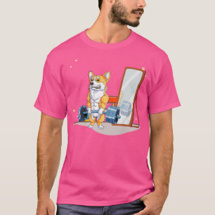 Corgi Dog Weightlifting Deadlift Men Fitness Gym26 T-Shirt