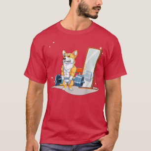 Corgi Dog Weightlifting Deadlift Men Fitness Gym T-Shirt