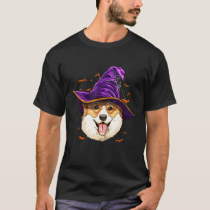 Corgi Dog Witch Halloween Dog Men Women T-Shirt