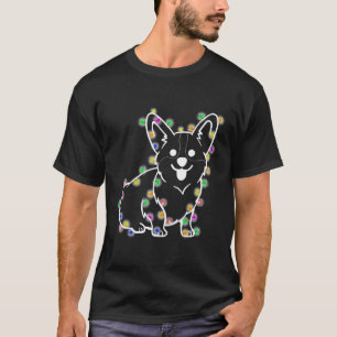 Corgi Dog With Christmas Fairy Lights 251 T-Shirt