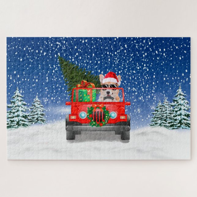 Corgi dog with Christmas gifts Jigsaw Puzzle (Horizontal)