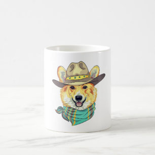 Corgi Dog with Cowboy Hat Coffee Mug