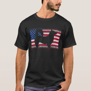 Corgi Dog With Usa American Flag Patriotic July 4t T-Shirt