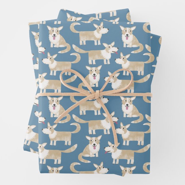 Corgi Dog Wrapping Paper Sheet (In situ)