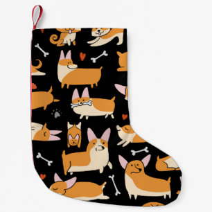 Corgi Dogs, Cute Seamless Background. Small Christmas Stocking