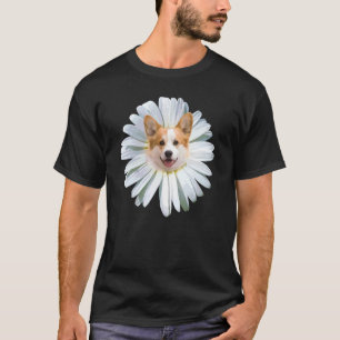 Corgi Dogs Daisy Flower Corgi Mum Woman T-Shirt