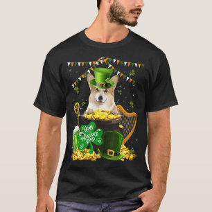 Corgi Dogs Funny Irish Shamrock St Patrick's Day T-Shirt