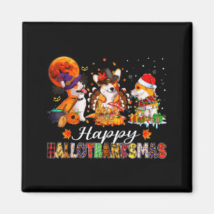 Corgi Dogs Halloween Thanksgiving Christmas Hallot Magnet