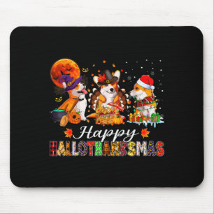 Corgi Dogs Halloween Thanksgiving Christmas Hallot Mouse Mat