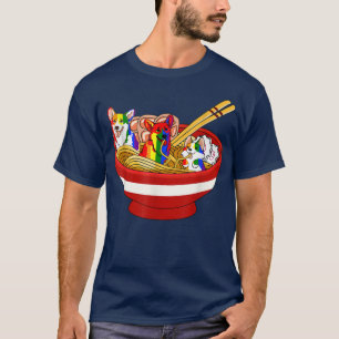Corgi Dogs In Ramen Funny Anime Dog Lover Proud LG T-Shirt