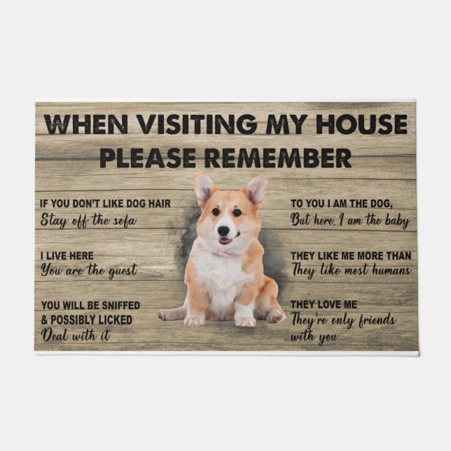 Corgi Doormat, Cute dog doormat, Welsh Corgi mat (Front)