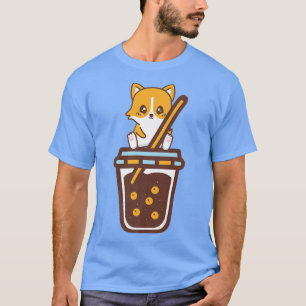 Corgi Drinking Boba Tea Fun Kawaii Bubble Tea Love T-Shirt