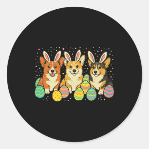 Corgi Easter Classic Round Sticker