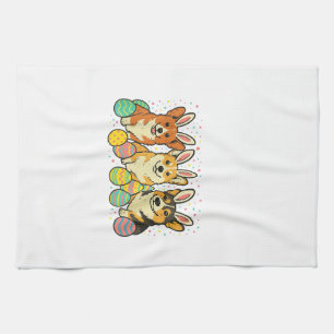 Corgi Easter T-Shirt_1 Tea Towel