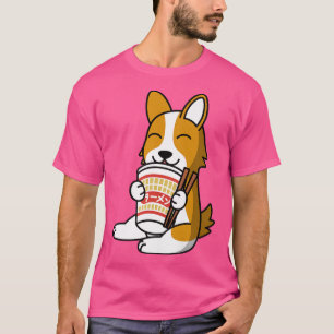 Corgi Eating Instant Ramen Noodles Dog289 T-Shirt