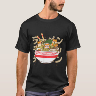 Corgi Eating Japanese Noodles Long Sleeve T-Shirt