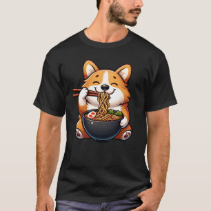 Corgi Eating Ramen Noodle Anime Kawaii Japanese T-Shirt