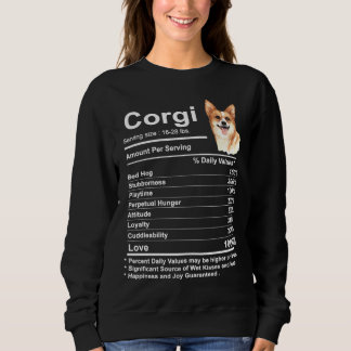 Corgi Facts Nutrition Funny Corgi Mama Dog  675 Sweatshirt