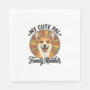 Corgi Family Shirt Vintage Pet Lover Design_1 Napkin