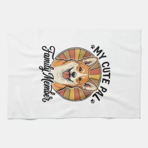 Corgi Family Shirt Vintage Pet Lover Design_1 Tea Towel