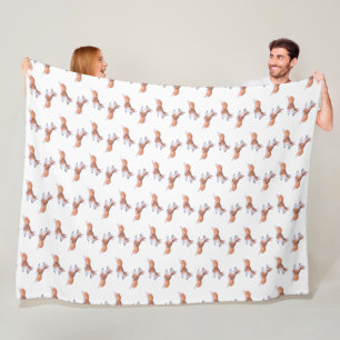 Corgi flight sumie pattern fleece blanket
