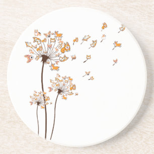 Corgi Flower Fly Dandelion Shirt Cute Dog Lover Coaster